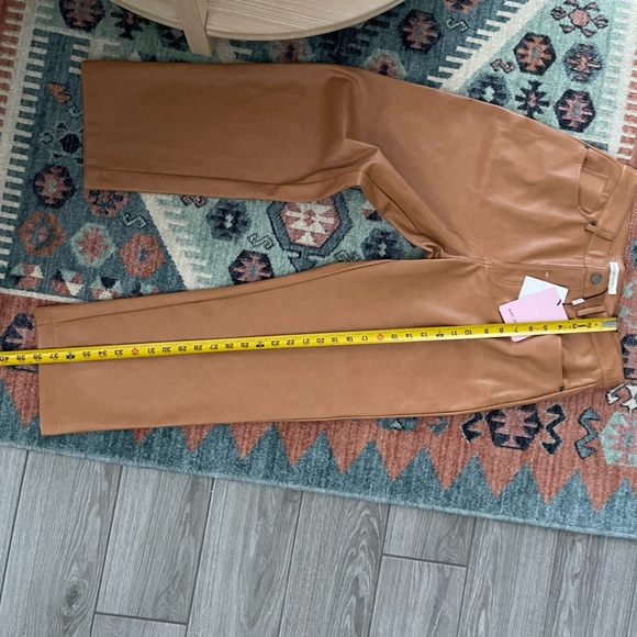 AVEC LES FILLES faux brown straight leg leather pants. Size L, NWT•••Anthro - Picture 16 of 16